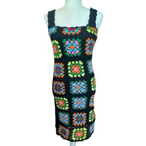 Emma & Posh Womens Crochet Granny Squares Pencil Dress